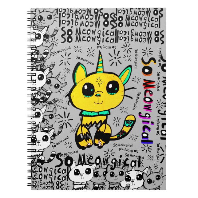 Så Mewooden Cat Notebook Anteckningsbok (Framsidan)