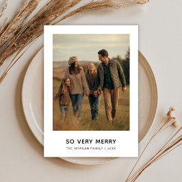 Så mycket enkelt Rustic-familjens foto Julkort