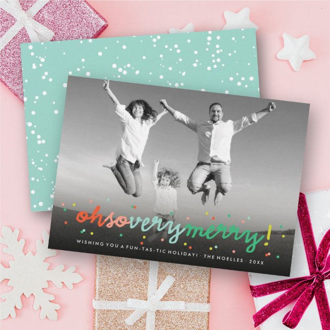 Så mycket färgstarka konfetti-Roligt-foto Julkort (Skapare uppladdad)