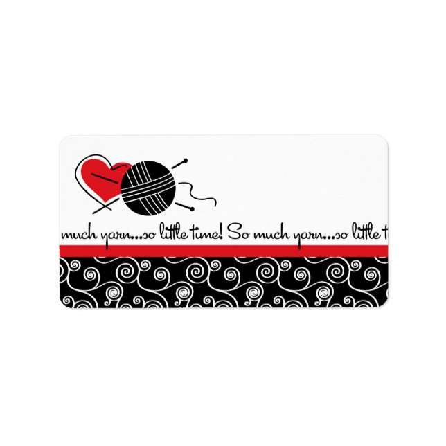 Så mycket garn adressetikett (Framsidan)