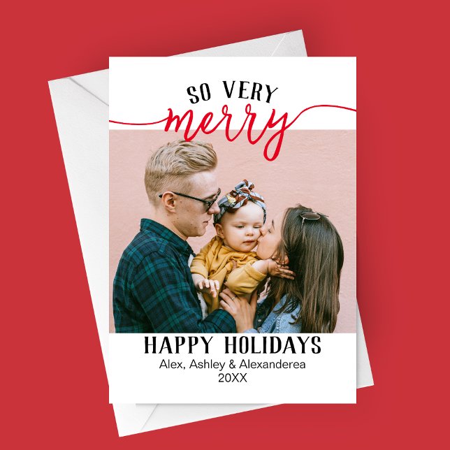 Så Mycket Glad Jul Fotokort Julkort (So Very Merry Holiday Photo Card)