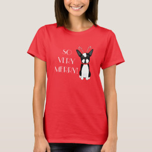 SÅ MYCKET GLATT! Boston Terrierjul T-shirt