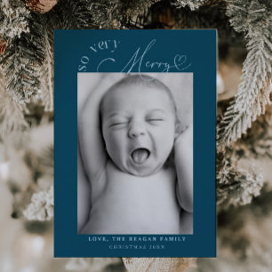 Så mycket God jul Teal Birth Meddelande