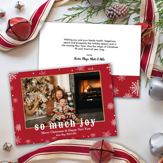 Så mycket Joy Funny julfamiljs foto Julkort (So Much Joy Funny Christmas Family Photo Holiday Card)