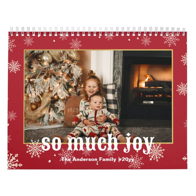 Så mycket Joy Funny julfamiljs foto Kalender (Omslag)