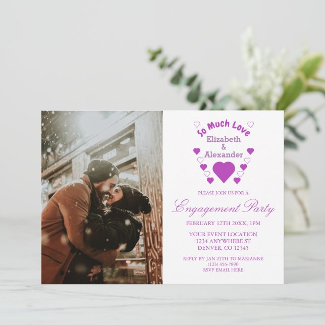 Så mycket Kärlek Bröllop Förlovningsfest Inbjudningar (Stående Fram)