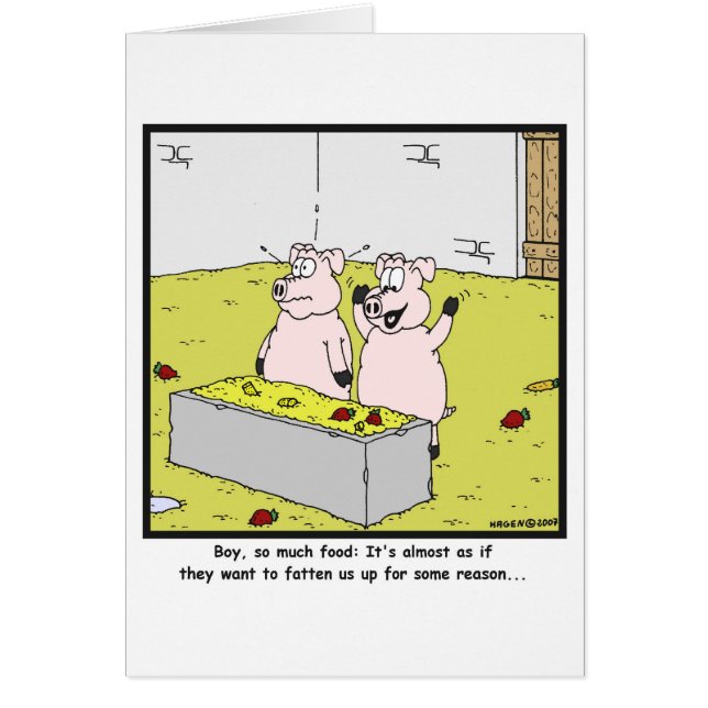 Så mycket mat: Gristecknad Hälsningskort (Framsidan)