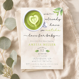Så Mycket Matcha Kärlek För Bebis, Bebis Shower Inbjudningar