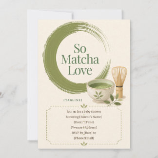 Så Mycket Matcha Kärlek Zen Baby Shower Inbjudan