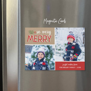 Så mycket merry 2 fotomagnetiskt Helgdag-kort