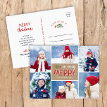 Så mycket merry 6 Photo Collage Helg Vykort<br><div class="desc">Prisvärda helgdag för utskrift av anpassningsbar med enkla mallar för anpassning. Denna moderna, roliga design har en fotokollage-layout och en fetiv blandning av typografi i rött och vitt på marinbakgrunden. Ordalydelsen säger "Så mycket merry". Anpassa den med 6 av dina foton och lägg till din familj namn och året. Vykort...</div>