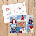 Så mycket merry 6 Photo Collage Helgdag Postcard Helg Vykort<br><div class="desc">Prisvärda helgdag för utskrift av anpassningsbar med enkla mallar för anpassning. Den moderna strålningsmodellen har en fotosamlingslayout och en fetiv blandning av typografi i rött, vitt och grått på en papper bakgrund med hög kraft. Ordalydelsen säger "Så mycket merry". Anpassa den med 6 av dina foton och lägg till din...</div>