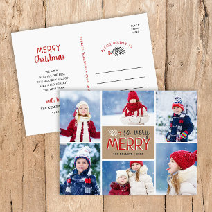 Så mycket merry 6 Photo Collage Helgdag Postcard Helg Vykort