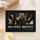 Så mycket merry Black Modern 3 Photo Collage Julkort<br><div class="desc">Så mycket merry Black Modern 3 Photo Collage Helgdag Card. Skicka semesterhälsningar i anpassade och personlig till vänner,  kolleger och familj i enkla,  chic,  elegant och moderna fotodesignkort,  naturliga minimalistiska stil-kort! Under kalligrafin visas anpassningsbar hälsning-meddelandet i modern typografi.</div>