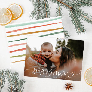 Så mycket merry Calligraphy jul Photo Helgdag Julkort