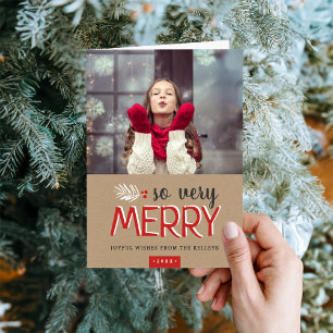 Så mycket merry Folat Helgdag Photo Greeting Card Helgkort
