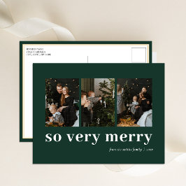 Så mycket merry Grönt Modern 3 Photo Collage Helg Vykort