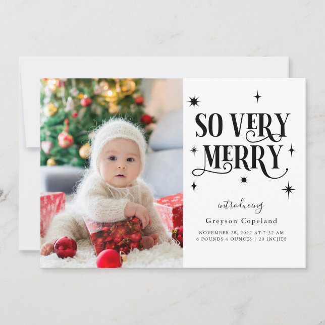 Så mycket merry Helgdag Baby Photo Meddelande (Framsida)
