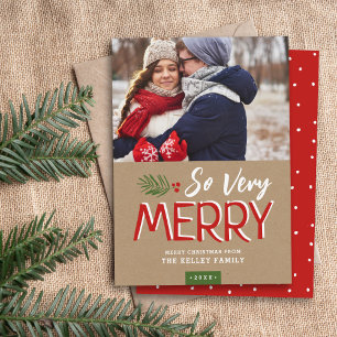 Så mycket merry Helgdag Photo Card Julkort