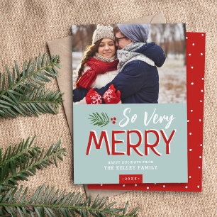 Så mycket merry Helgdag Photo Card Julkort