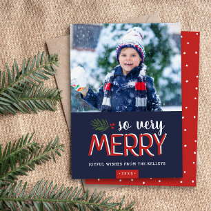 Så mycket merry Helgdag Photo Card Julkort