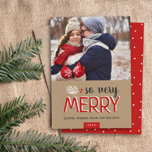 Så mycket merry Helgdag Photo Card Julkort