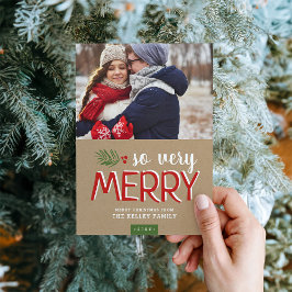 Så mycket merry Helgdag Photo Card Julkort