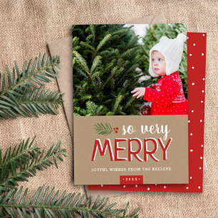 Så mycket merry Helgdag Photo Card Julkort