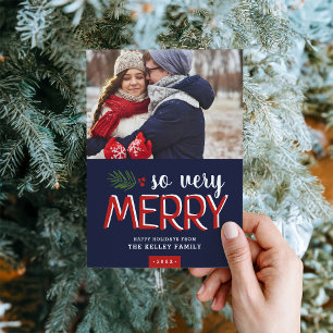 Så mycket merry Helgdag Photo Card Julkort