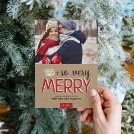 Så mycket merry Helgdag Photo Card Julkort