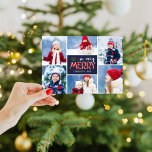 Så mycket merry Helgdag Photo Collage Magnetic Car<br><div class="desc">Prisvärda magnetiska helgdag av anpassningsbar med enkla mallar för anpassning. Den moderna strålningsdesignen har en fotosamlingslayout och en fetiv blandning av typografi i rött, vitt och grönt i marin bakgrund. Ordalydelsen säger "Så mycket merry". Anpassa den med 6 av dina foton och lägg till din familj namn och året. Använda...</div>