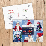 Så mycket merry Helgdag Photo Collage Postcard Helg Vykort<br><div class="desc">Prisvärda helgdag för utskrift av anpassningsbar med enkla mallar för anpassning. Denna moderna, roliga design har en fotokollage-layout och en fetiv blandning av typografi i rött och vitt på marinbakgrunden. Ordalydelsen säger "Så mycket merry". Anpassa den med 6 av dina foton och lägg till din familj namn och året. Vykort...</div>