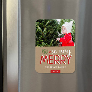 Så mycket merry Helgdag Photo Magnet