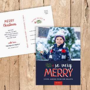 Så mycket merry Helgdag Photo Postcard Helg Vykort
