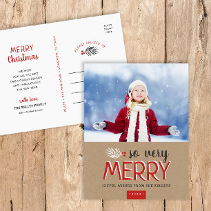 Så mycket merry Helgdag Photo Postcard Helg Vykort
