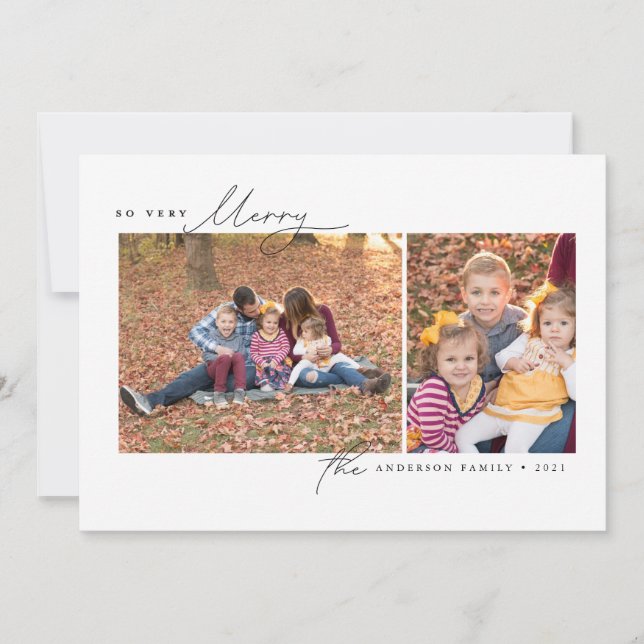 Så mycket merry Modern Minimal jul-fotokort Julkort (Framsida)