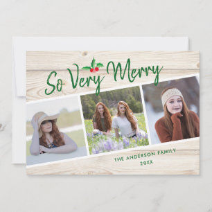 Så mycket merry Rustik 3 - Fotojul Julkort