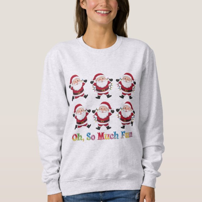 Så mycket Roligt Santa Design Festive and Glatt de T Shirt (Framsida)