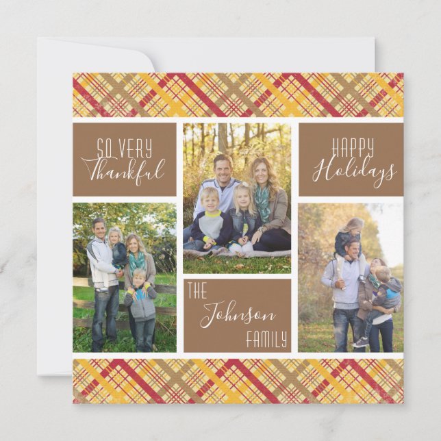 Så mycket tacksam Thanksgiving för fotokollage Julkort (Framsida)