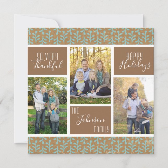 Så mycket tacksam Thanksgiving för fotokollage Julkort (Framsida)