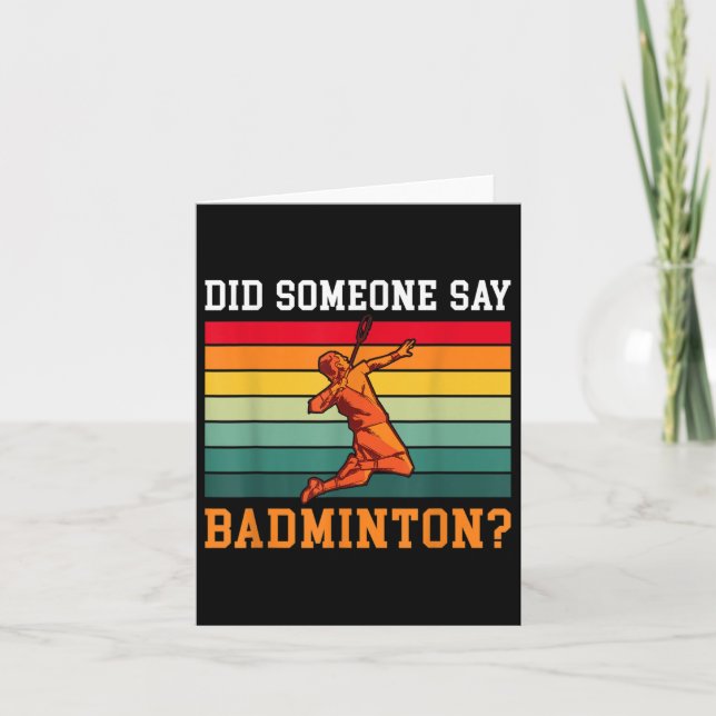 Sa någon badminton  kort (Framsida)