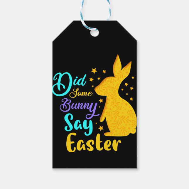 Sa någon Bunny Påsk Presentetikett (Framsidan)