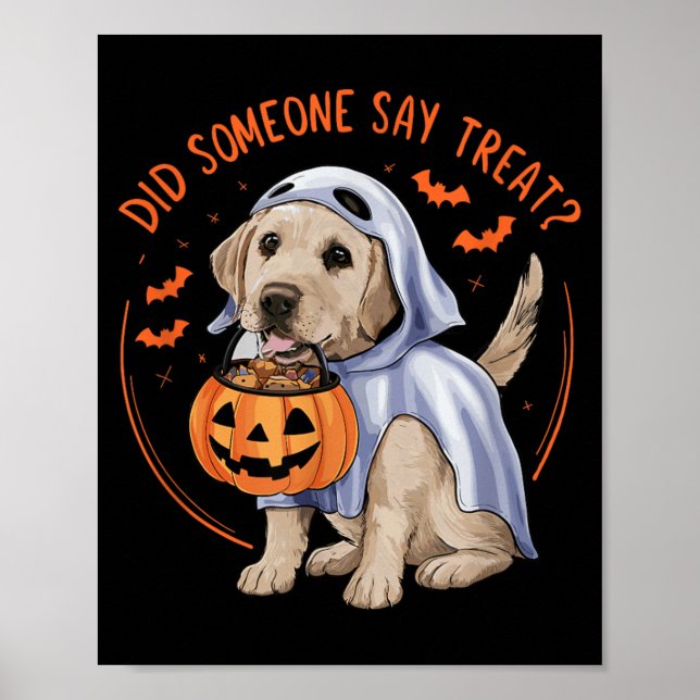 Sa någon godsak_ Halloween Labrador Hund Poster (Framsidan)