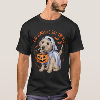 Sa någon godsak_ Halloween Labrador Hund T Shirt