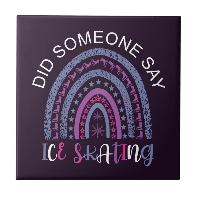 Sa någon Ice Skating? Kakelplatta (Framsidan)