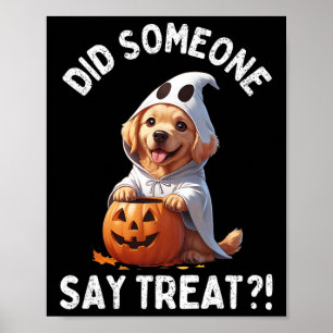 Sa nån att Cute Halloween Ghost Golden Poster