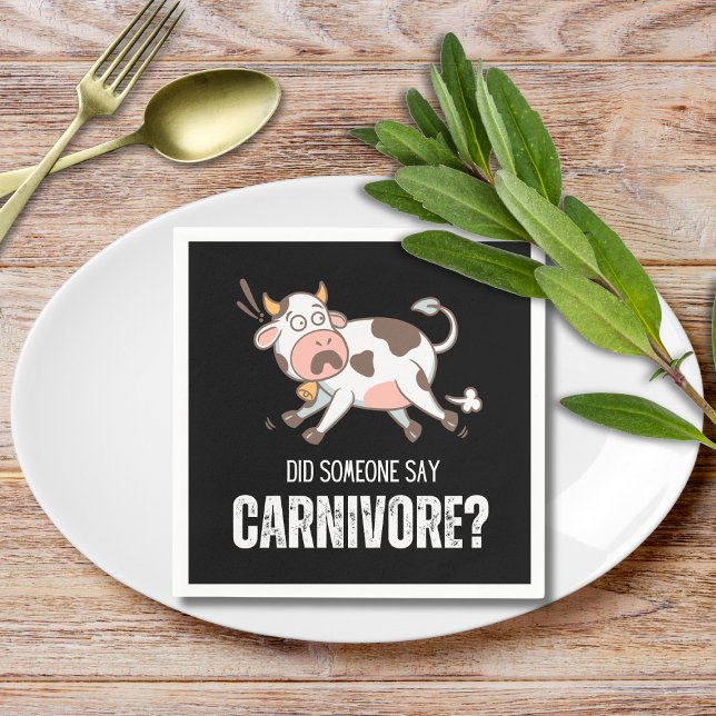 Sa nån Carnivorny Kött Älskare? Pappersservett (Did Someone Say Carnivore? Paper Napkin. Great for backyard BBQ. Order today!)