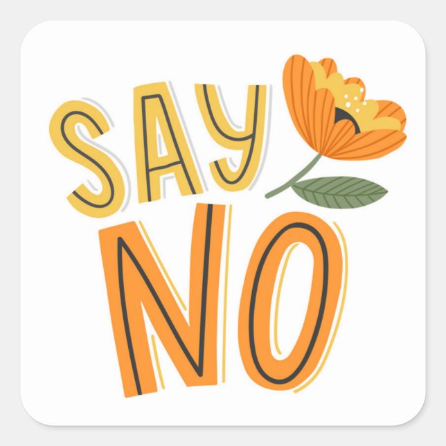 Så nej fyrkantigt klistermärke (Framsida)