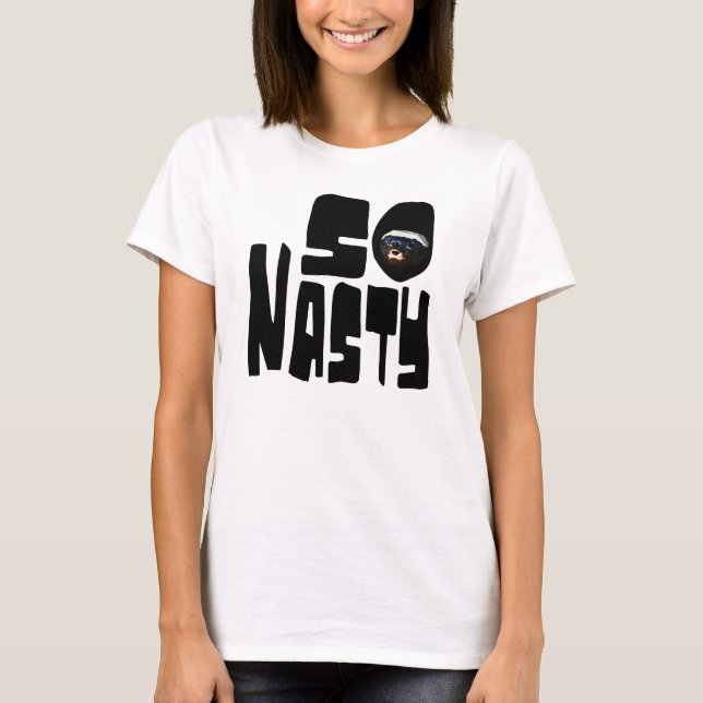 Så otäckt! Roligt honey badgerordstäv T-shirt (Framsida)