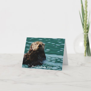 Så Otterly Cute Sea Otter notecard Kort